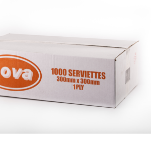 Nova Virgin Serviettes 1 Ply 300x300mm  Pack size: 1000