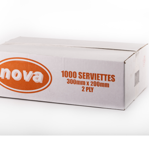 Nova Virgin Serviettes 2 Ply 300x200mm  Pack size: 1000